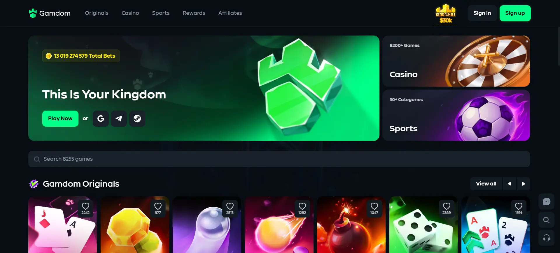 Gamdom Casino Screen